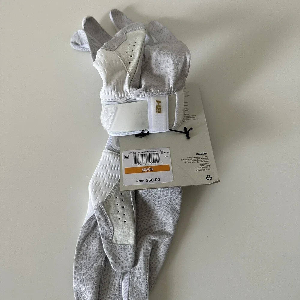 Under Armour Harper Pro‎ 21 Batting Gloves Premium Elite Men's WHITE Small NWT